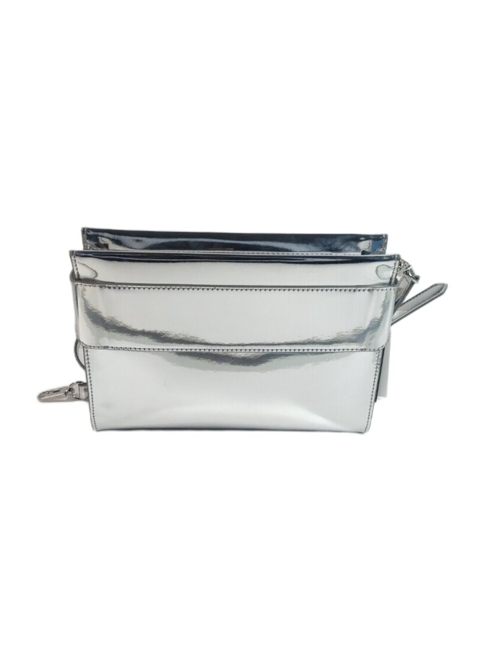 DKNY Bleeker East West Small Metallic Crossbody - Sliver - NWT - Picture 2 of 14